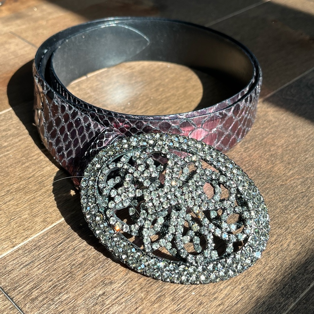 Vintage ORCIANI crystal buckle and Python belt. Size 95